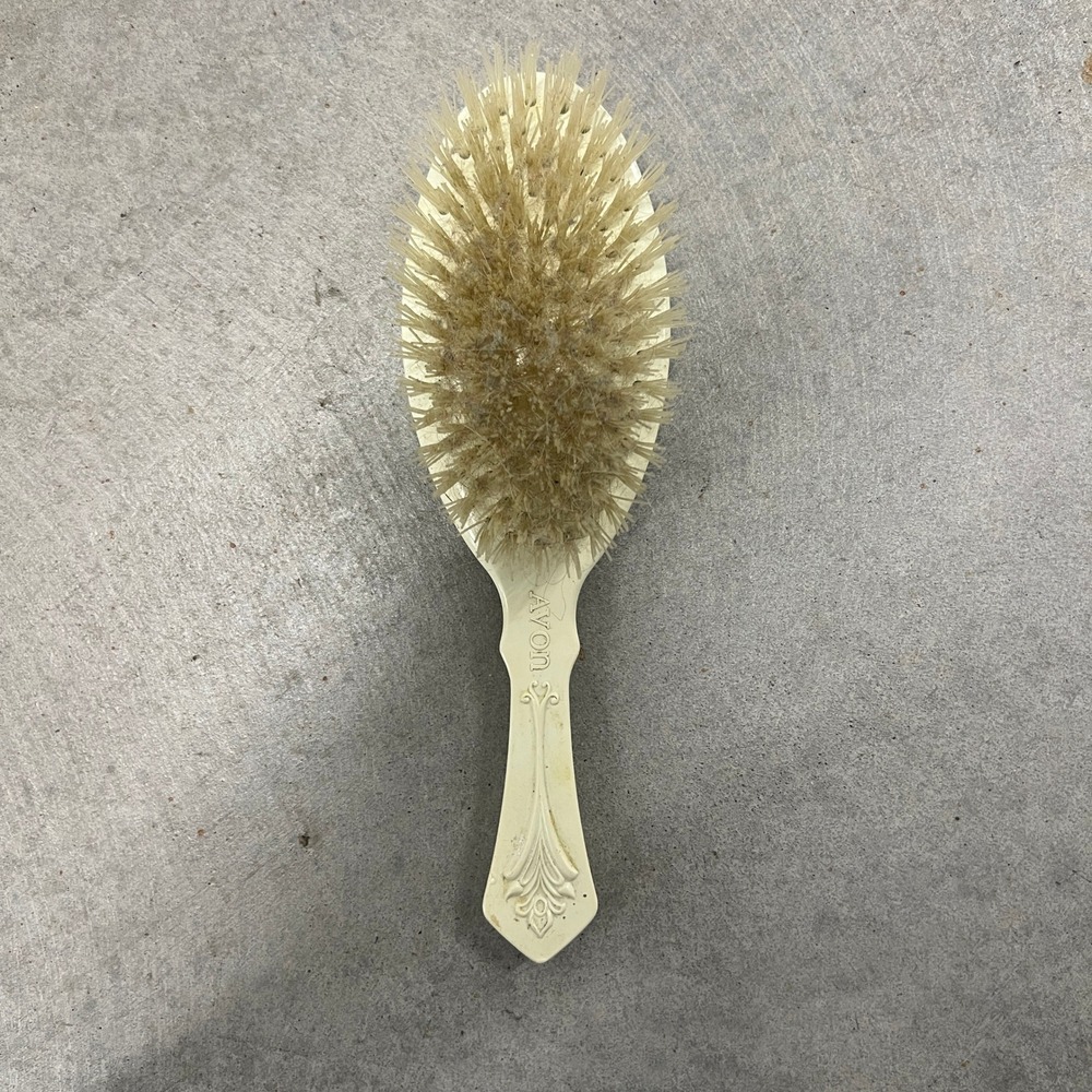 Vintage Avon Hair Brush 70s Nylon Bristles Past and Present Scrollwork